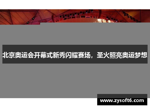 北京奥运会开幕式新秀闪耀赛场，圣火照亮奥运梦想
